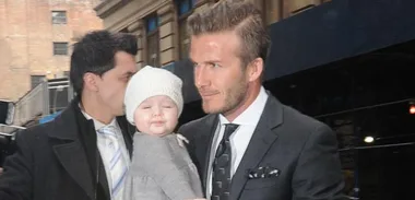 Harper Beckham goes pink-free