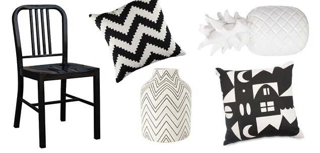 Black and white homeware