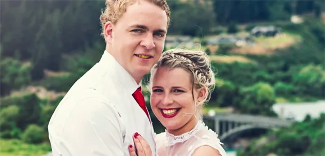 Wedding couple Rebekah Martin and Caleb Wolfreys