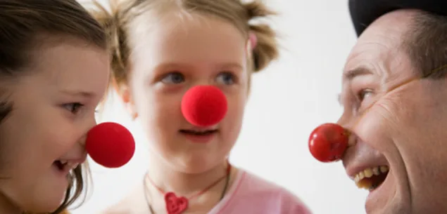 When children are afraid of clowns - children with a clown