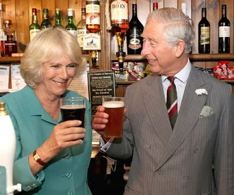 Camilla, Duchess of Cornwall, may have stopped smoking, but she always has time for a pint of beer.