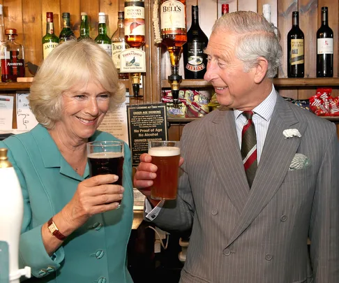 Camilla, Duchess of Cornwall, may have stopped smoking, but she always has time for a pint of beer.