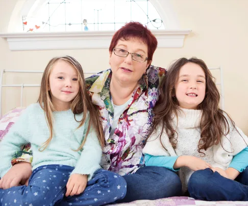 Marina Charlton with her girls, Olivia (left) and Ella (right)