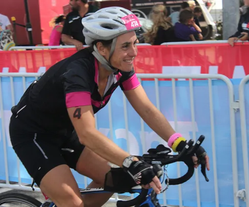 Michelle Curran competing in Ironman