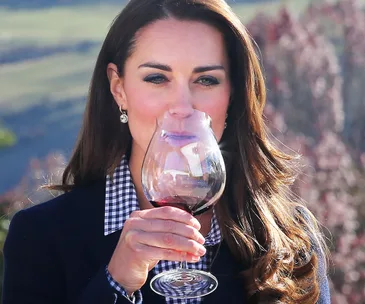 Duchess Kate tasting red wine
