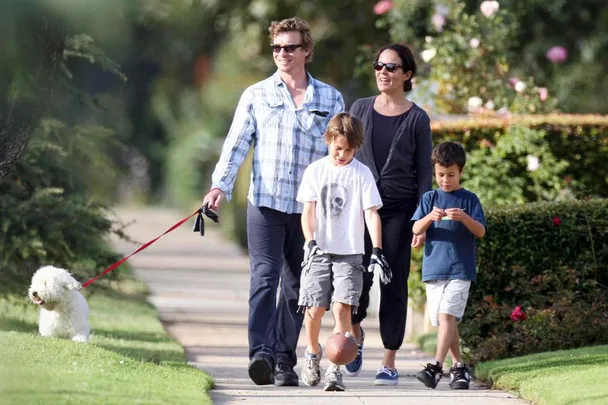 Simon Baker and family