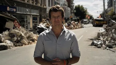 Simon Barnett reporting on Christchurch earthquake
