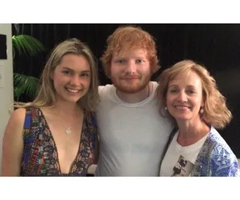 Andrew Orr’s mum and girlfriend meet Ed Sheeran