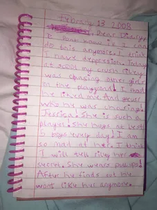 7 year old's diary entry will make you cringe