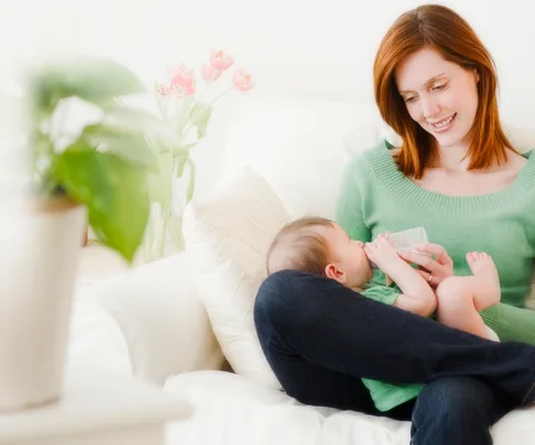 Mother holding a baby