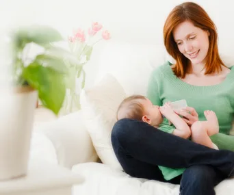 Mother holding a baby
