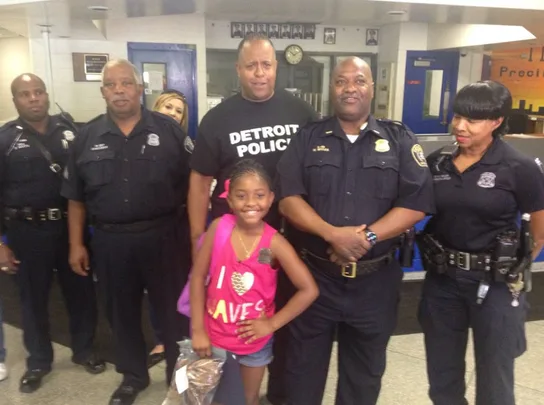 Little girl with police
