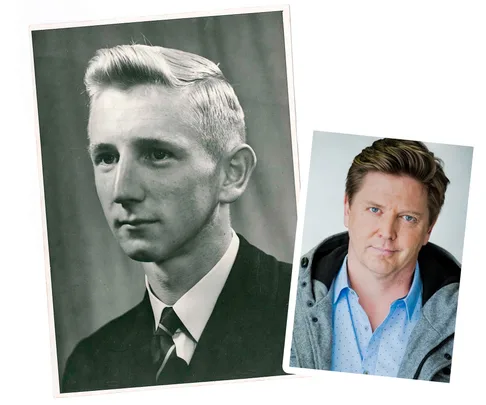 Bernie Galvin at 16, and his son, Michael Galvin