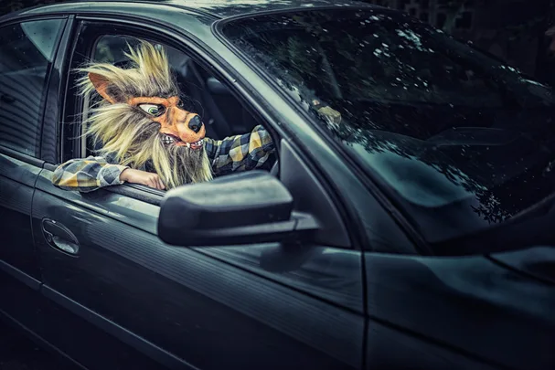 werewolf in a car