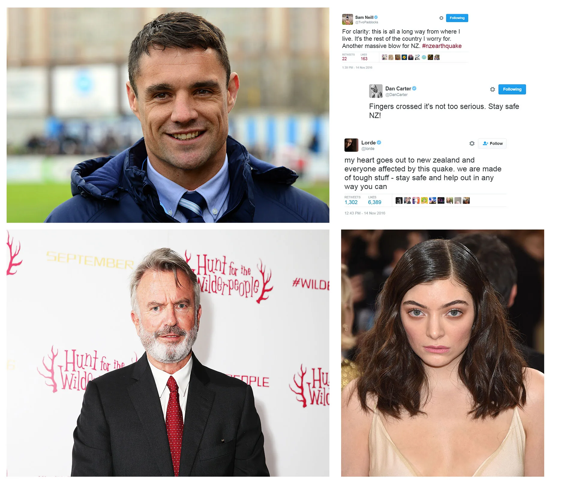 Kiwi stars earthquake