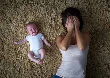 Stressed new mum