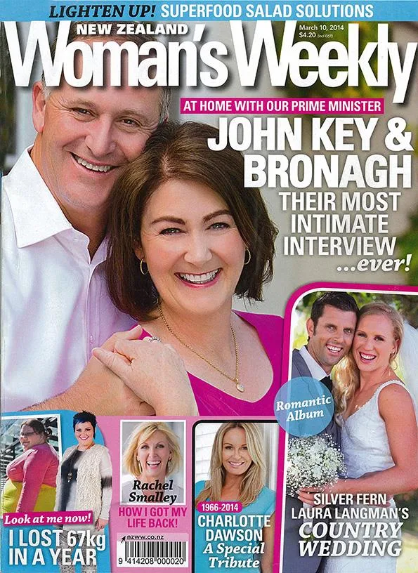 Cover of New Zealand Woman's Weekly featuring John Key and Bronagh with headlines and additional stories.