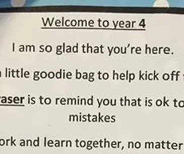 Teacher wins fans with sweet welcome note