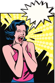 Stressed woman cartoon