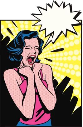 Stressed woman cartoon