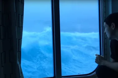 WATCH: Cruise ship hit by 9m waves