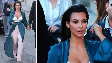 Kim Kardashian goes sleepwear chic