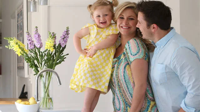 Toni Street and husband and daughter Juliette