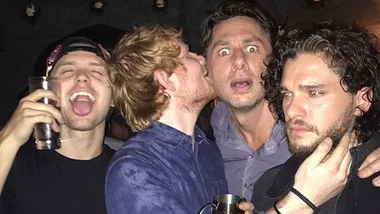 Ed Sheeran's boys' night out with and Zach Braff