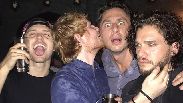 Ed Sheeran's boys' night out with and Zach Braff