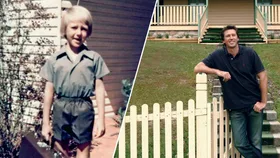 Glenn McGrath as a child and as a 42-year-old