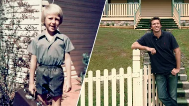 Glenn McGrath as a child and as a 42-year-old