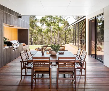 An alfresco area with timber decking