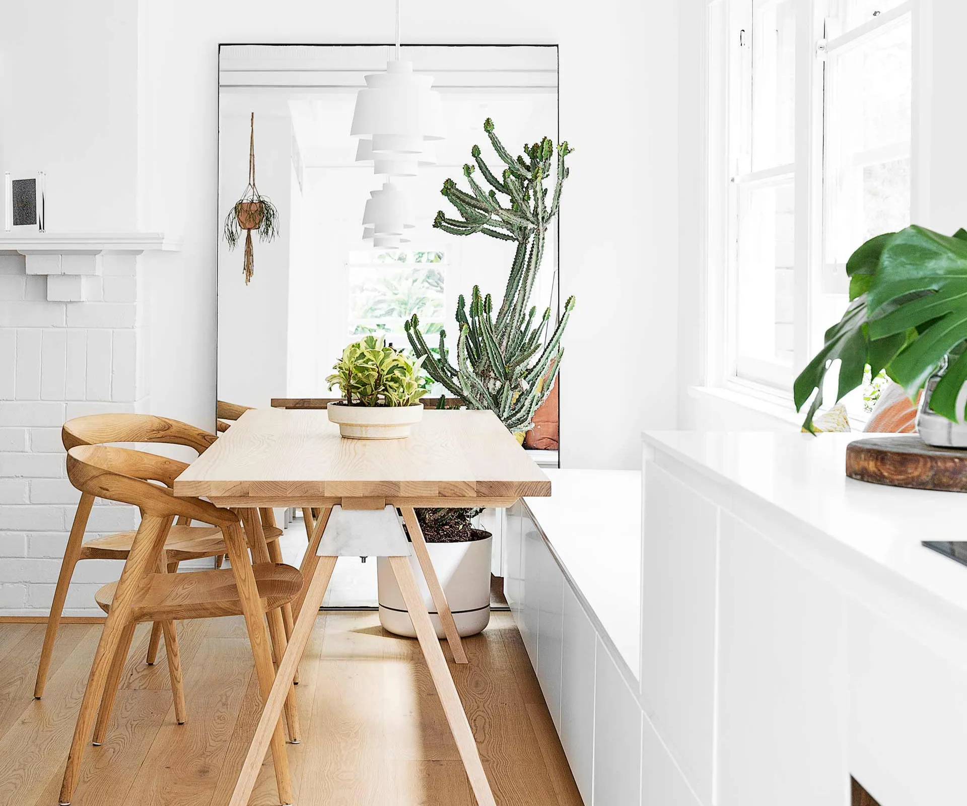 small dining area with built in storage and bench seat