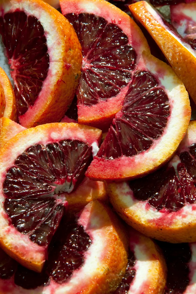 Sliced blood oranges