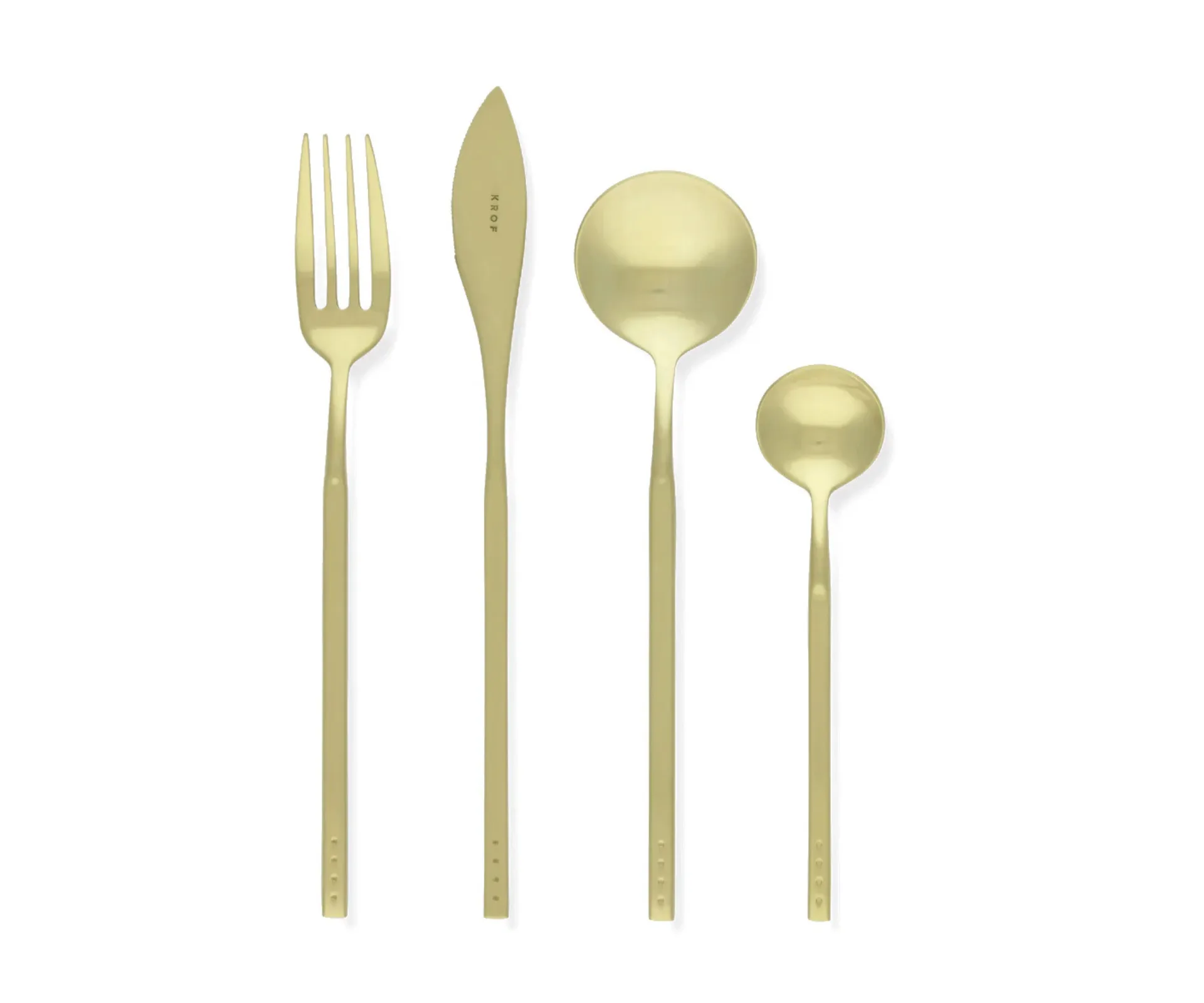 krof champagne gold cutlery set