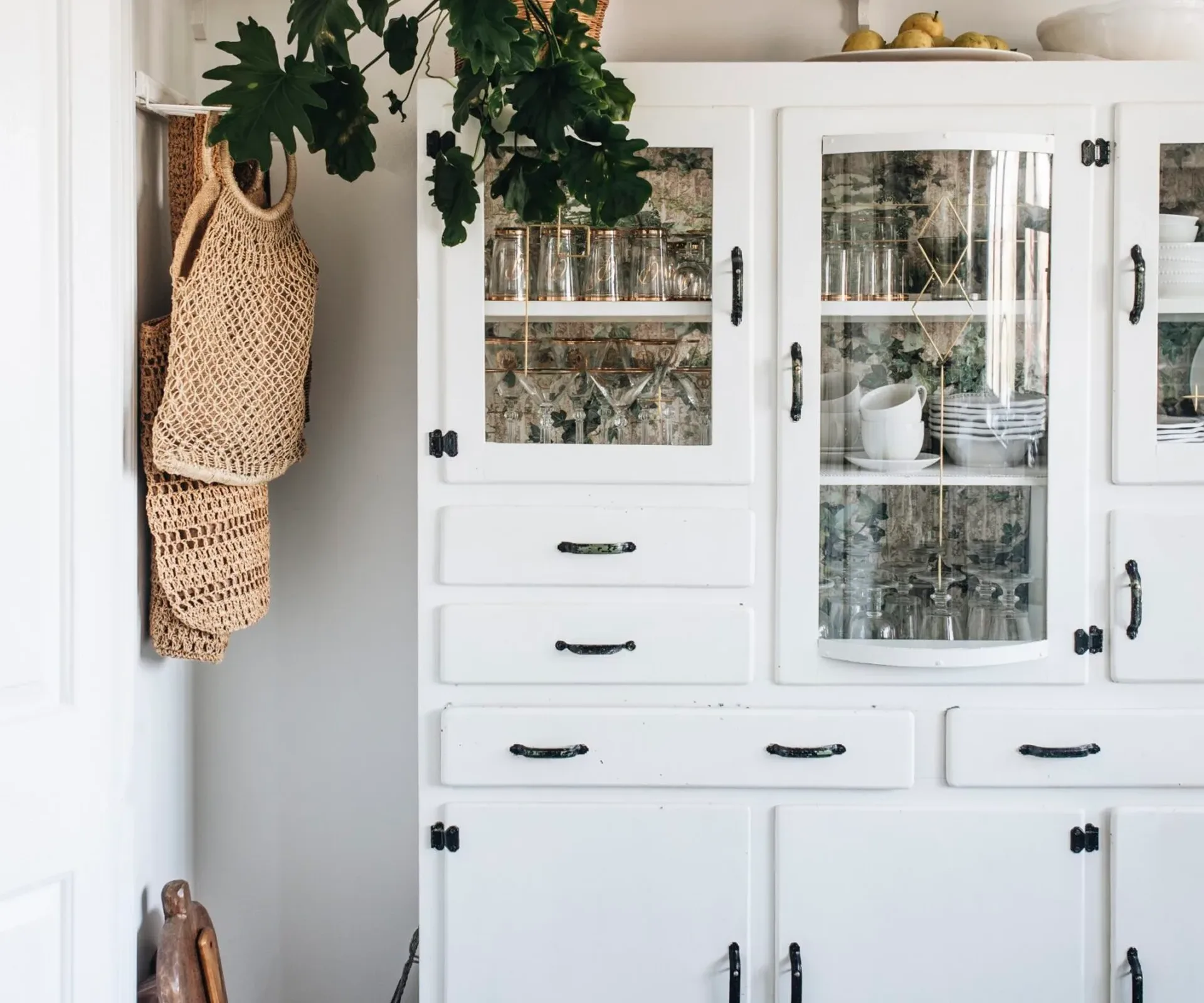 A white vintage cabinet