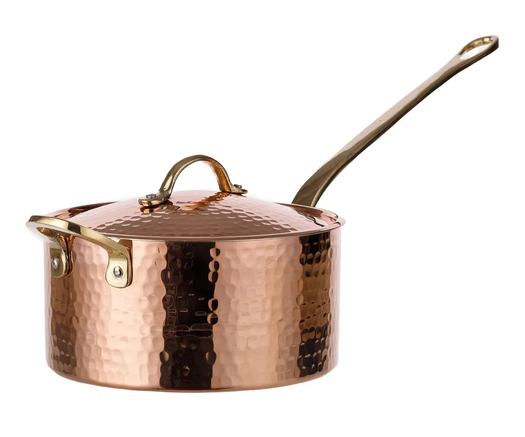 hammered copper saucepan