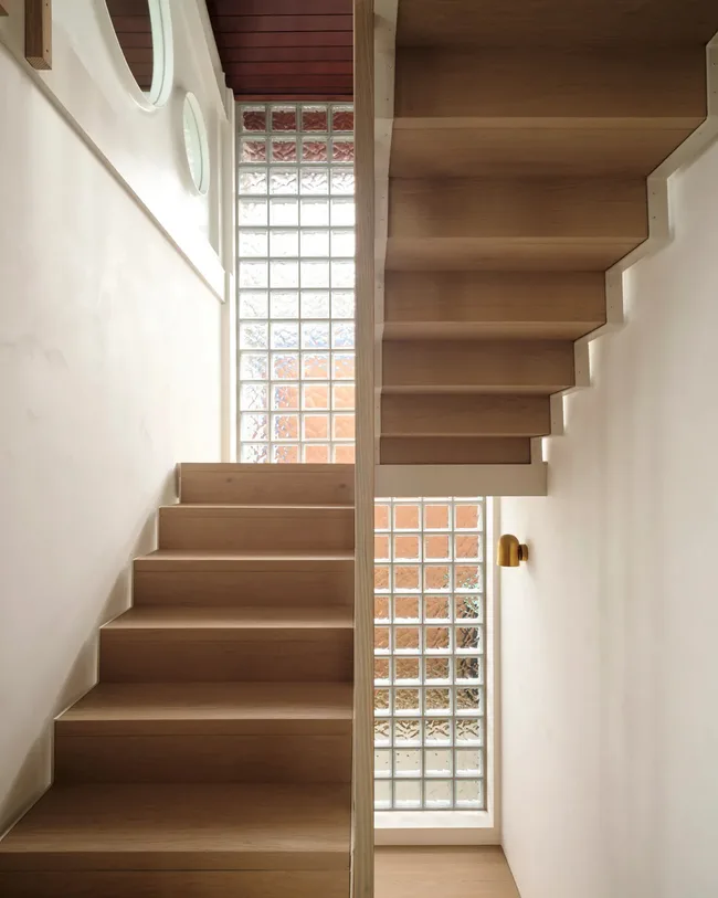 stairway with glass brickwork