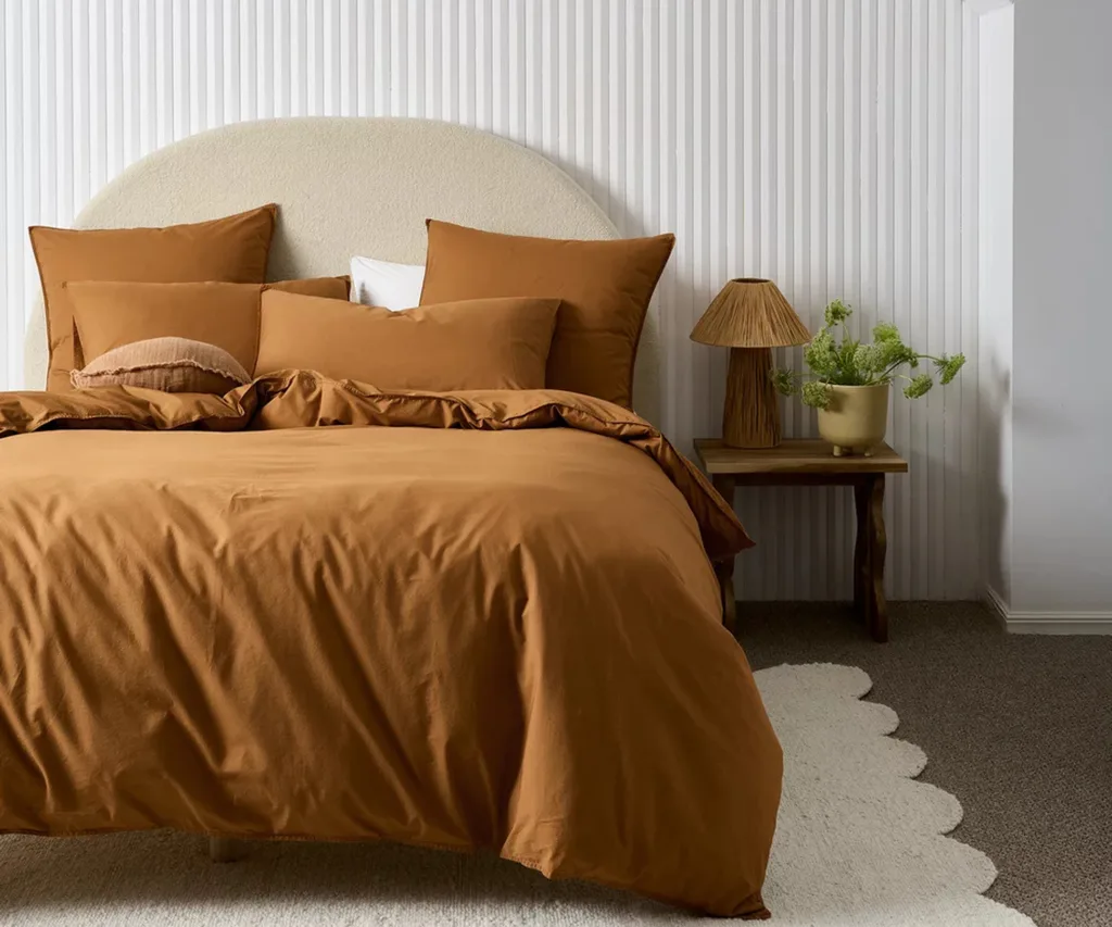 Terra organic cotton cinnamon quilt cover set