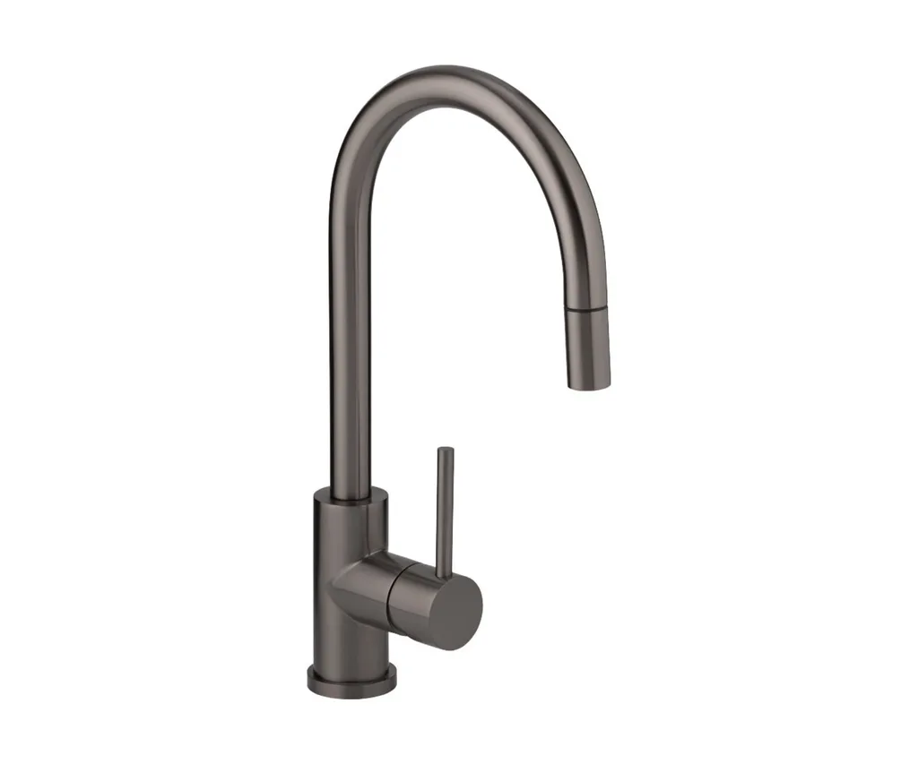 abi interiors elysian pull out mixer in brushed gunmetal