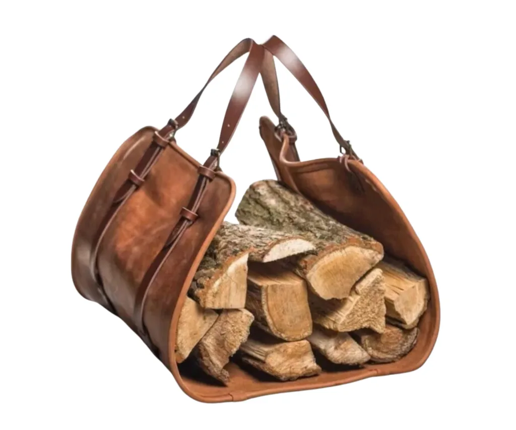 leather sling firewood storage