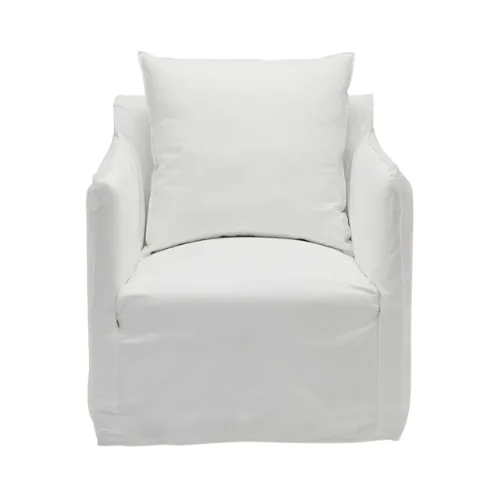 A white armchair