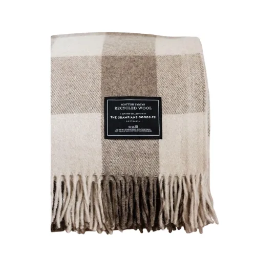 A beige wool throw