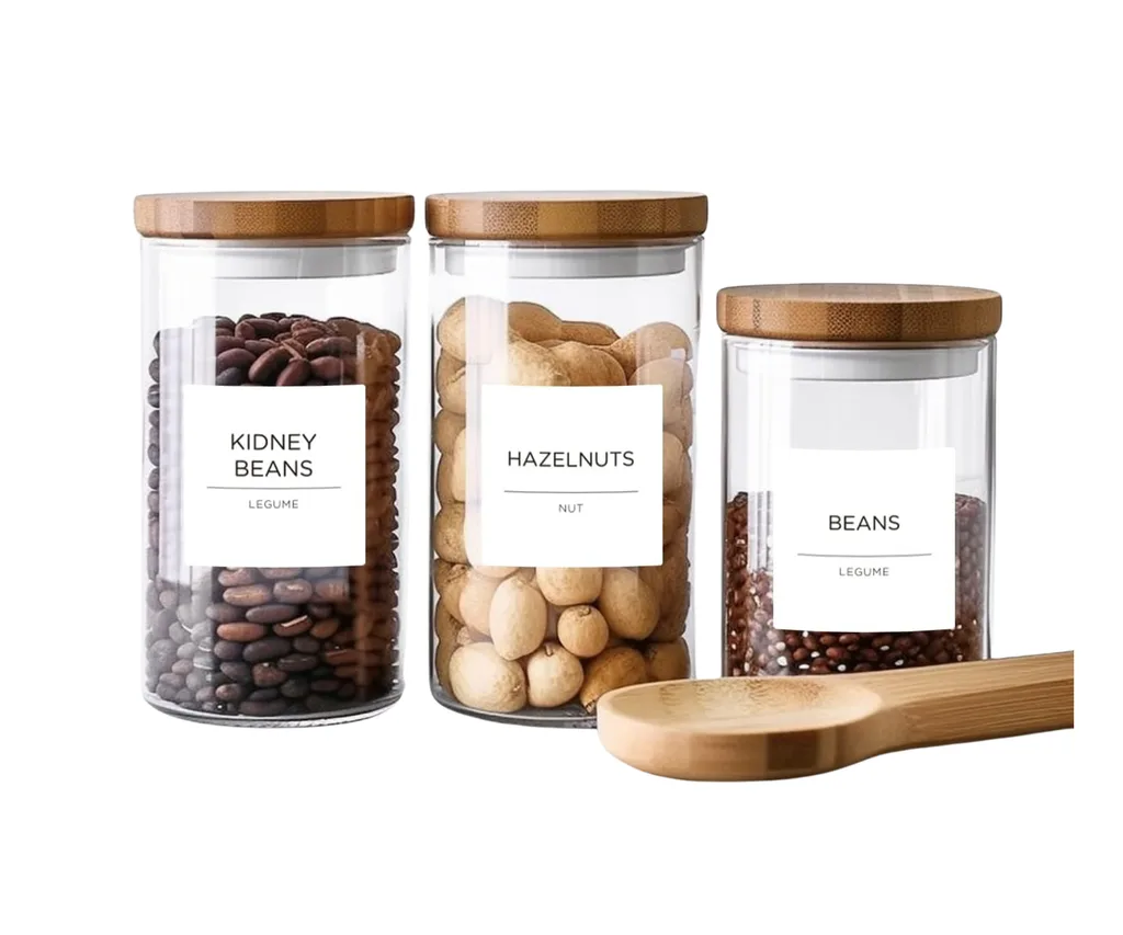 glass canisters with custom labels