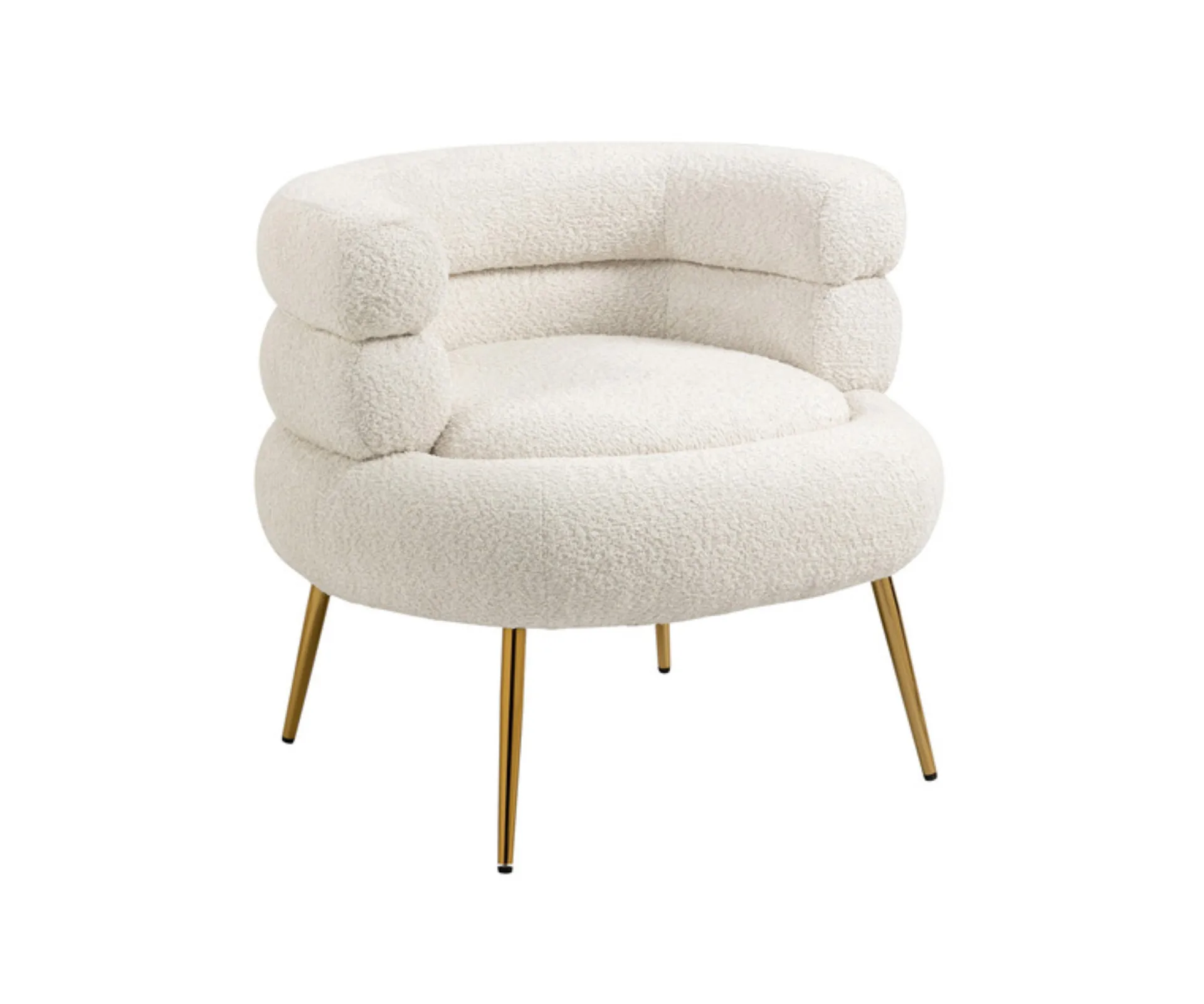 Boucle accent chair in white