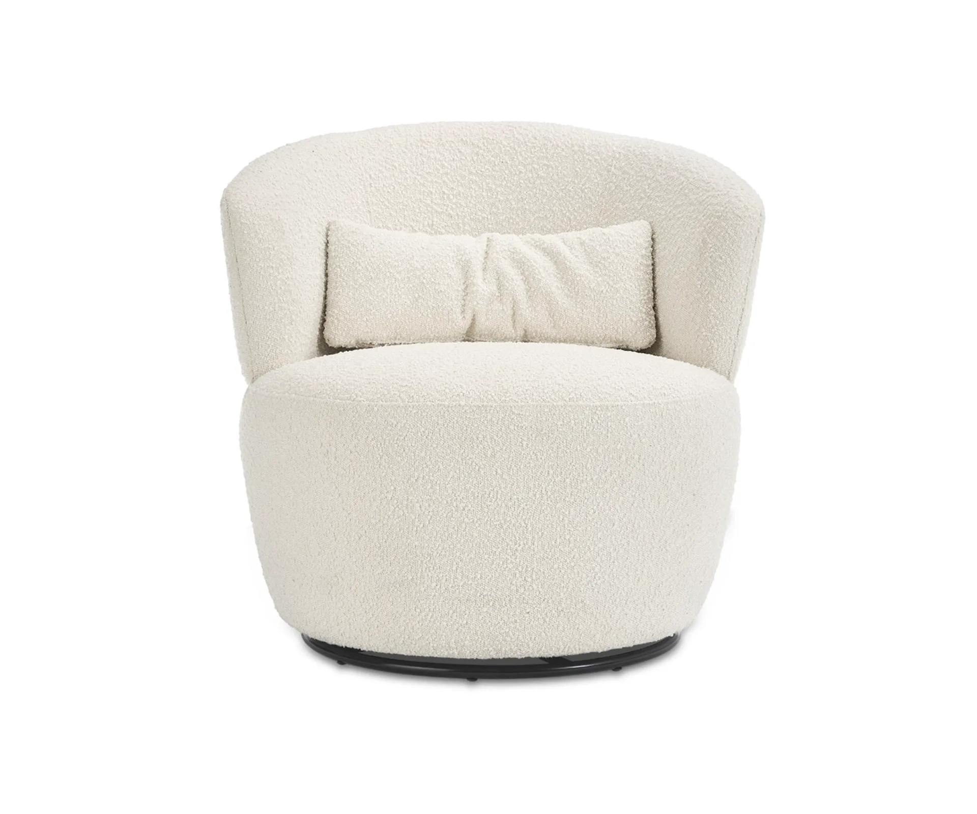Swivel boucle armchair