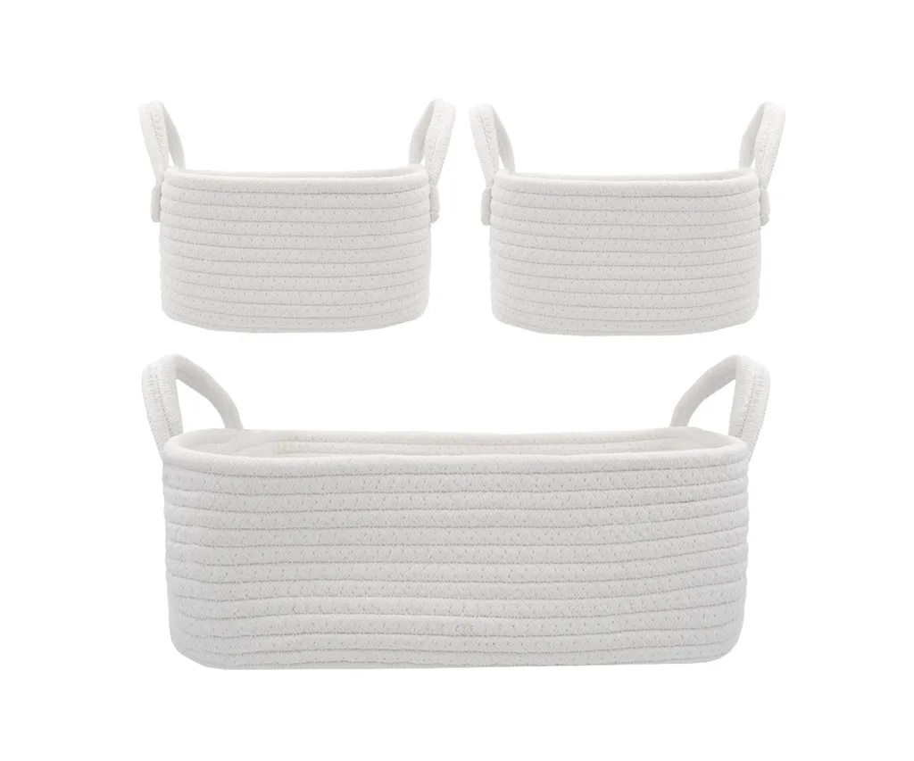 White-cotton-rope-storage-set