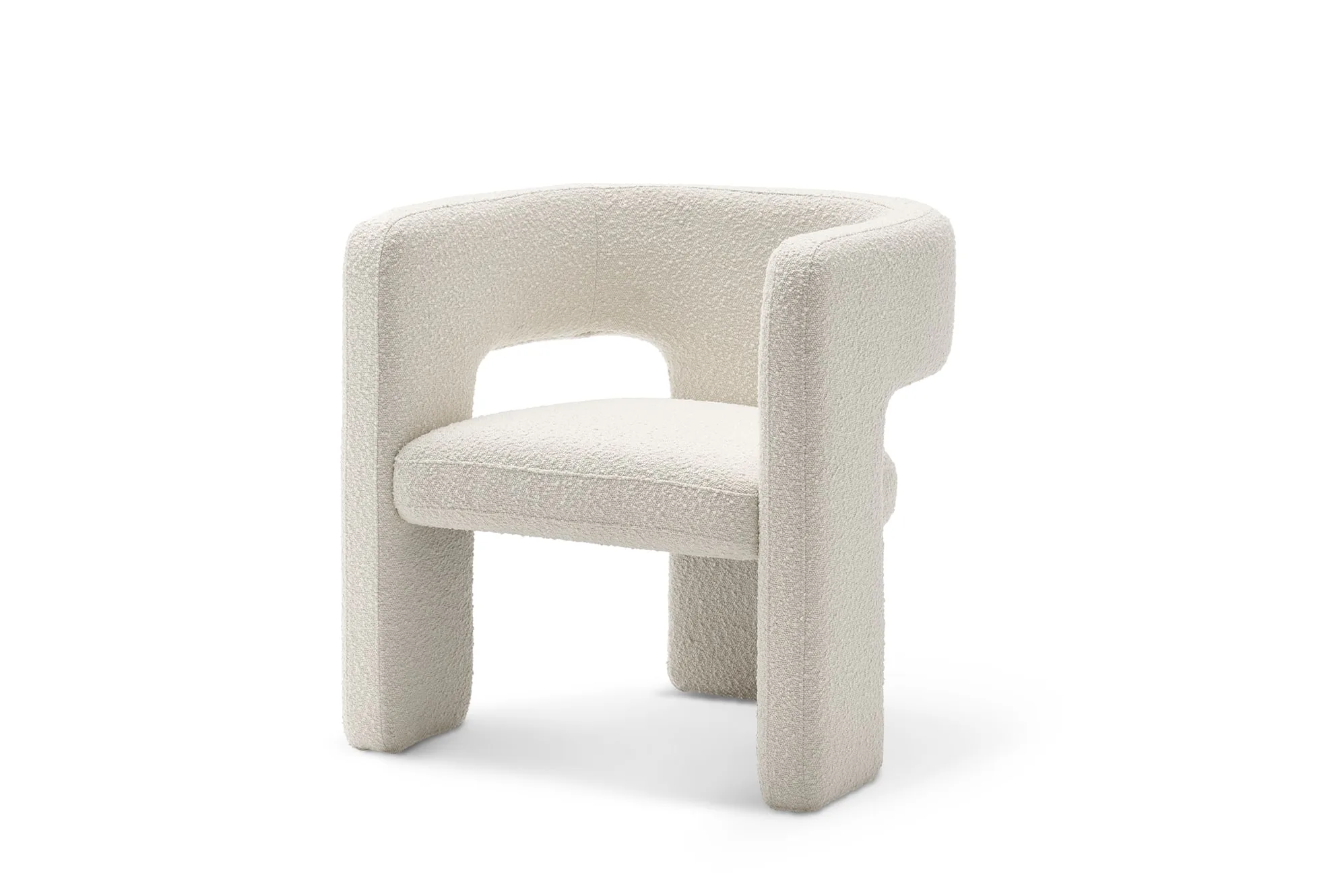 White boucle chair
