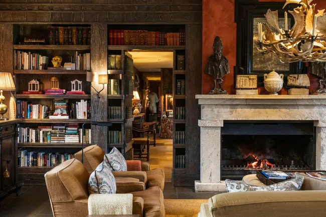 The marble fireplace in Paul Bangay's living room