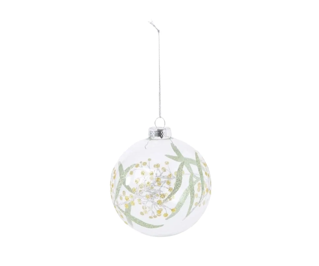 glitter wattle christmas bauble